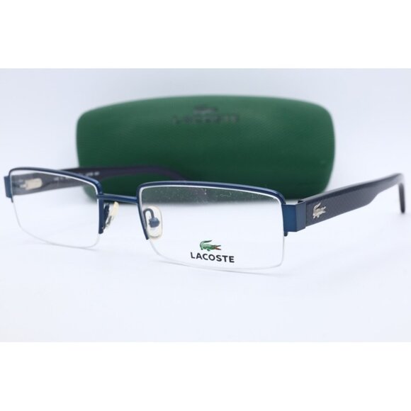 Lacoste L2139 424 Blue Rectangle Eyeglasses Clear Lenses 53mm - Picture 1 of 4
